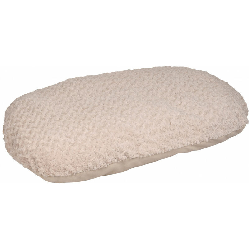 

Cojín beige CUDDLY, ovalado, de lana. 110 x 70 x 12 cm. para los perros.