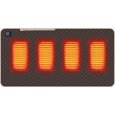 Cojín calefactable portátil para silla, 45 x 90 cm, con conexión USB, 4 zonas de calefacción, 3 niveles de temperatura, asiento eléctrico calefactable para exteriores, ideal para senderismo, acampada,