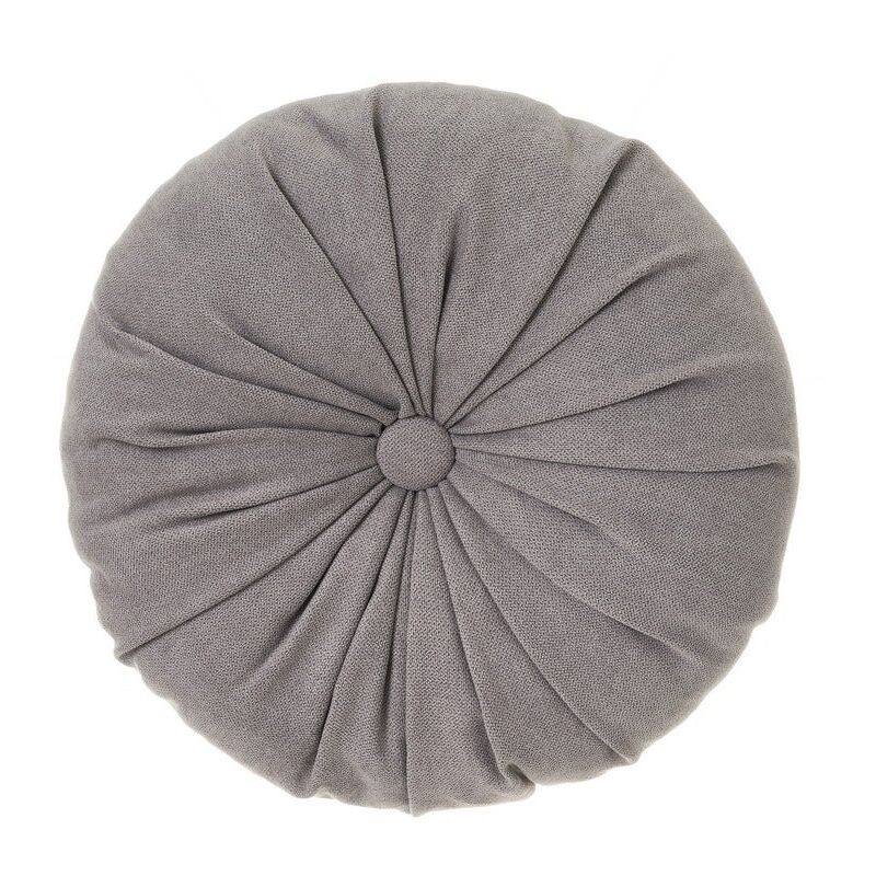 

Lolahome - Cojín capitoné gris de tela de poliéster de Ø 38 cm