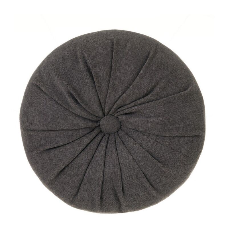 

Lolahome - Cojín capitoné gris oscuro de tela de poliéster de Ø 38 cm