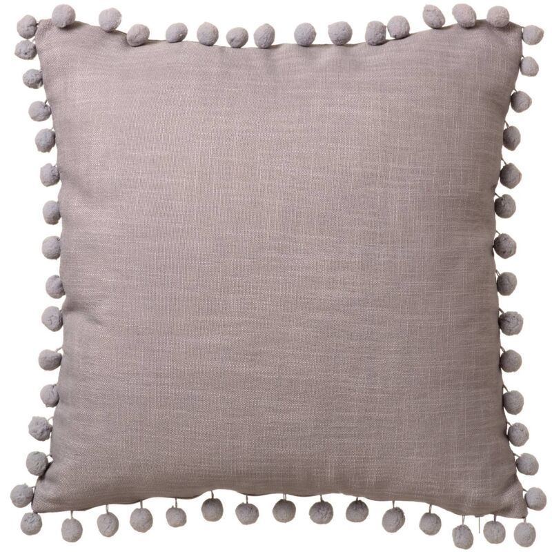 

Cojín con borlas gris moderno de microfibra de 45x45 cm