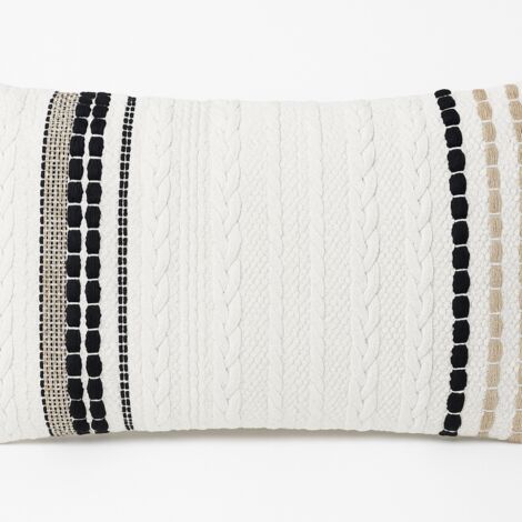 Cojín con estampado de rayas blancas y negras, extraíble y lavable, adecuado para sofá/cama/silla, 5030 cm