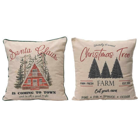 Cojín con estampado navideño, 2 modelos, 45 x 10 x 45 cm
