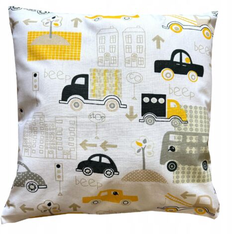 Cojín con funda de algodón, coche, estilo bohemio, estilo escandinavo, 40x40