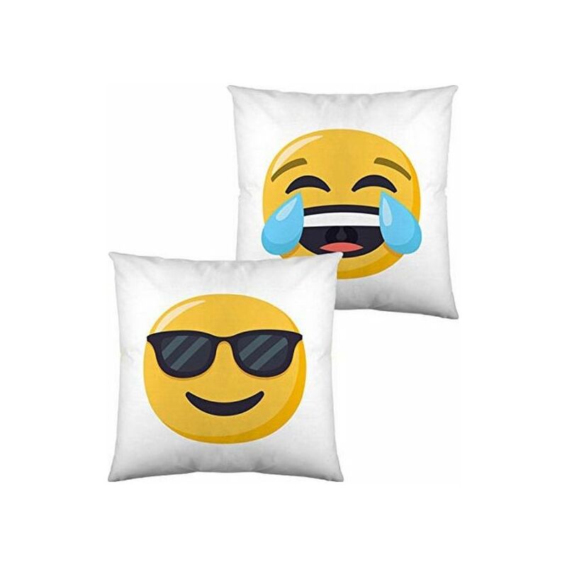 

Cojín con Relleno Emoji Face with Tears of Joy and Smiling with Sunglasses (40 x 40 cm)