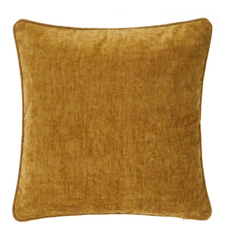 

Lolahome - Cojín con ribete ocre de pana de 45x45 cm