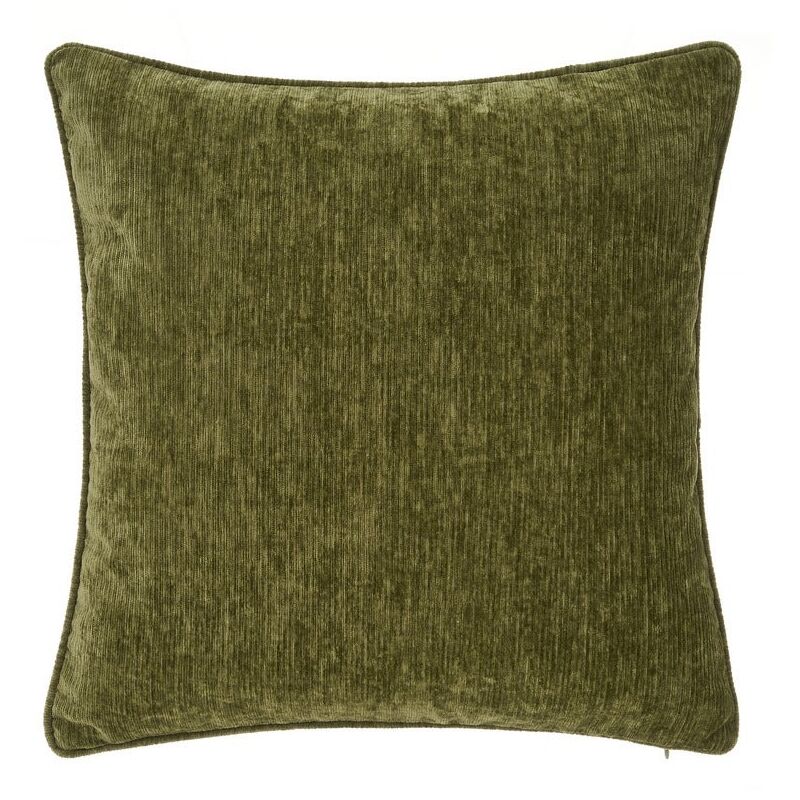 

Cojín con ribete verde de pana de 45x45 cm