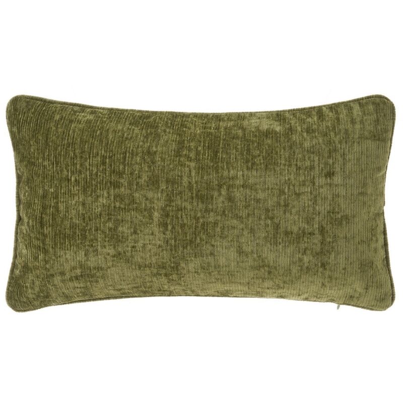 

Lolahome - Cojín con ribete verde de pana de 50x30 cm