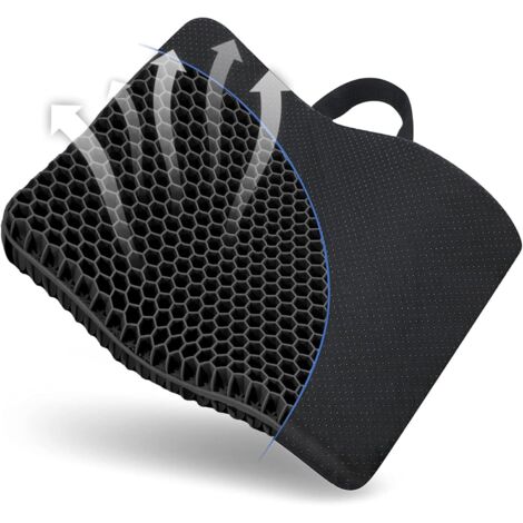 Cojin coxis Gel,Cojin antiescaras,para Oficina,Coche,Silla de Ruedas,Sillas Gaming,Funda Lavable（Negro）