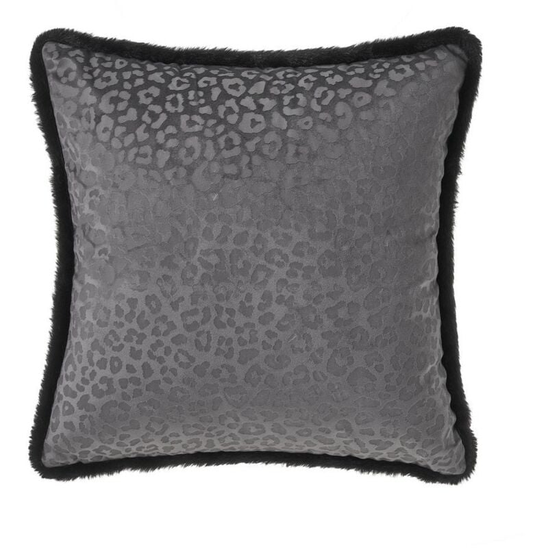 

Lolahome - Cojín cuadrado leopardo gris de terciopelo de 45x45 cm