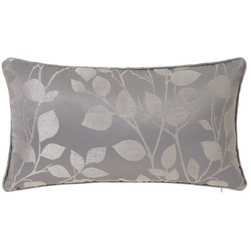 

Lolahome - Cojín damasco gris de Jacquard de 50x30 cm