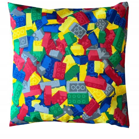 Cojín de algodón con estampado de ladrillos LEGO (40x40cm)