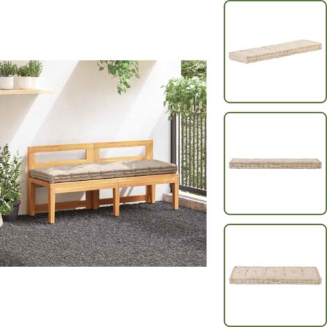Cojín de algodón - vidaXL Cojín para palés algodón beige 120x40x7 cm - Cojín decorativo