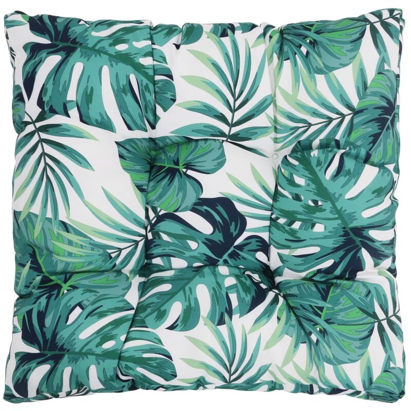 

Cojín de asiento de jardín de tela estampado hojas 80x80x10 cm