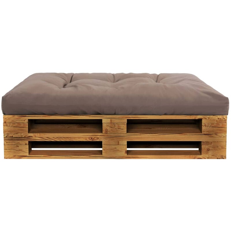 

Cojin de asiento de jardin de tela gris taupe 120x80x10 cm