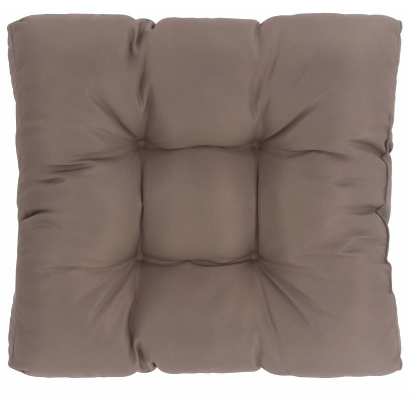 

Cojin de asiento de jardin de tela gris taupe 80x80x10 cm