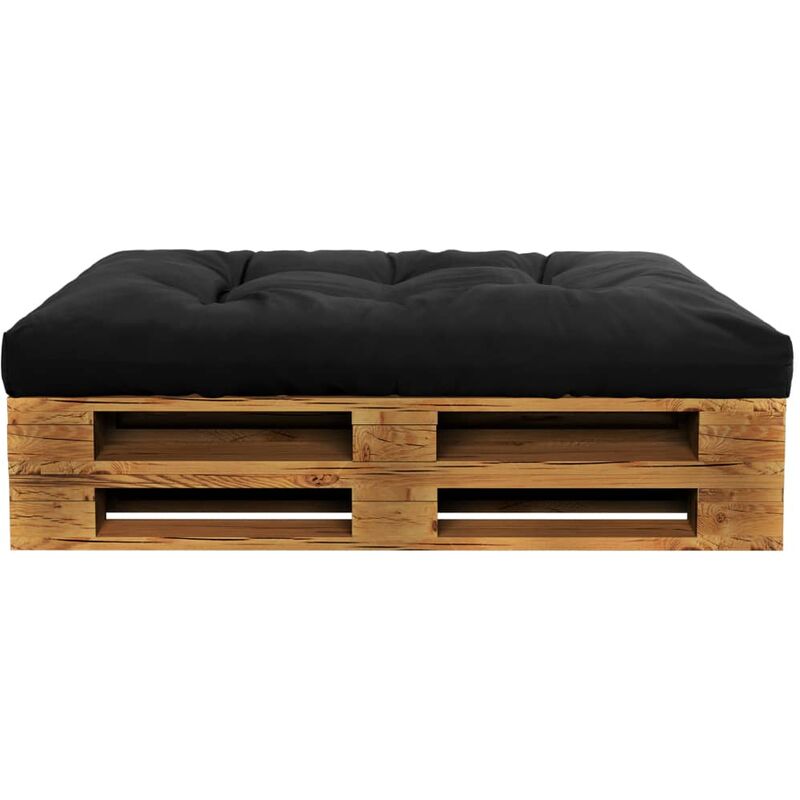 

Cojin de asiento de jardin de tela negro 120x80x10 cm