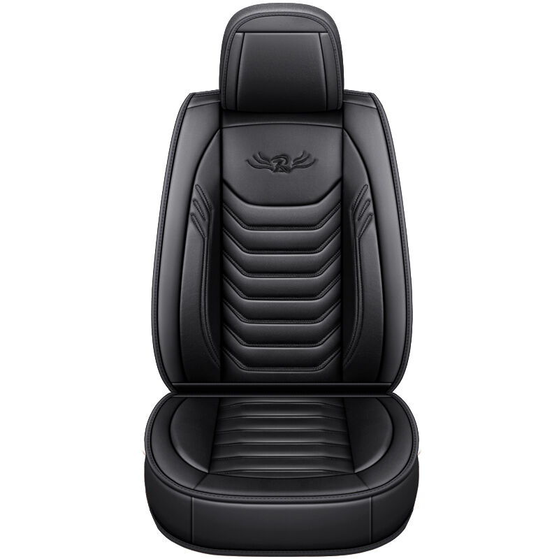 

Cojín de asiento delantero de coche de cuero PU universal 1PC Negro