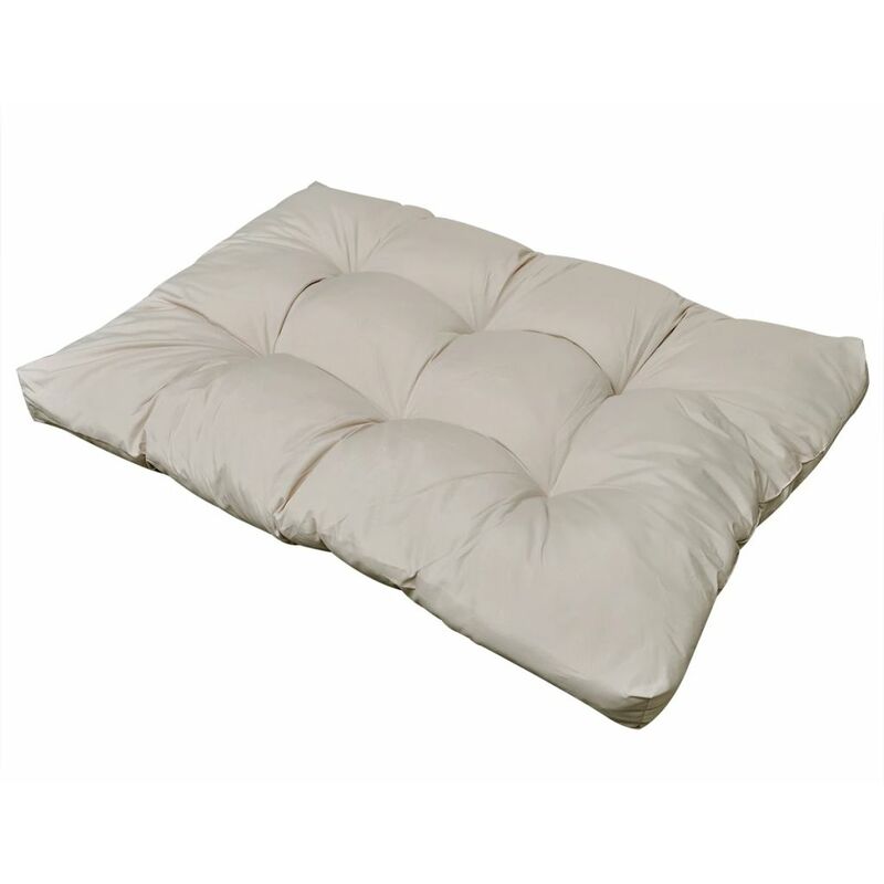 

Cojín de asiento tapizado blanco arena 120x80x10 cm