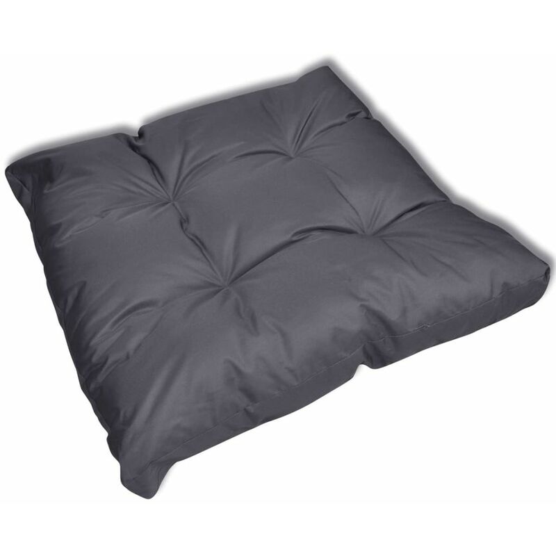 

Cojín de asiento tapizado gris 80x80x10 cm