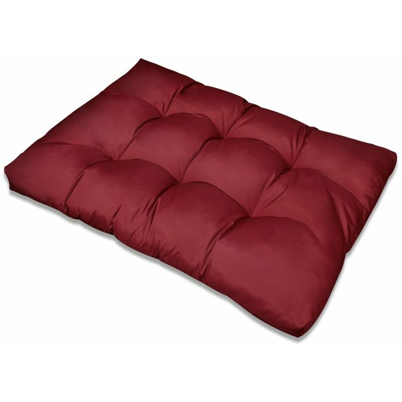 

Cojin de asiento tapizado rojo vino tinto 120x80x10 cm