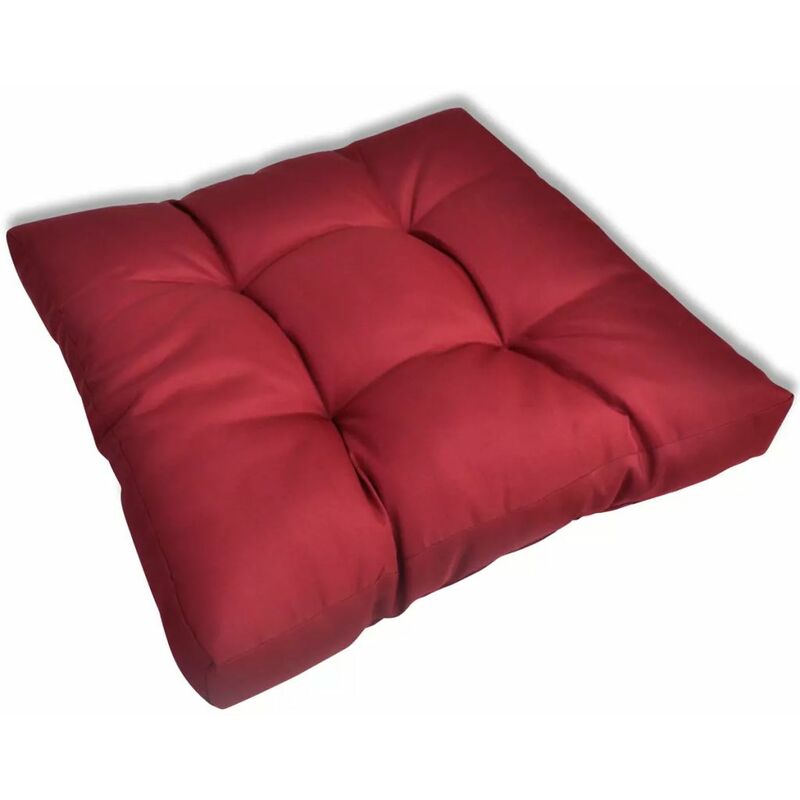 

Cojin de asiento tapizado rojo tinto 60x60x10 cm