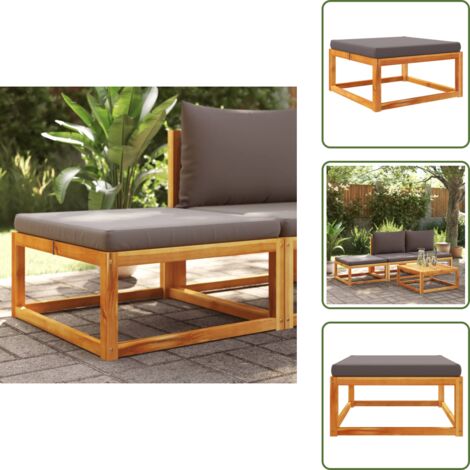 Cojín de asiento - vidaXL Taburete de jardín con cojín madera maciza acacia 65x65x29 cm - Madera acacia