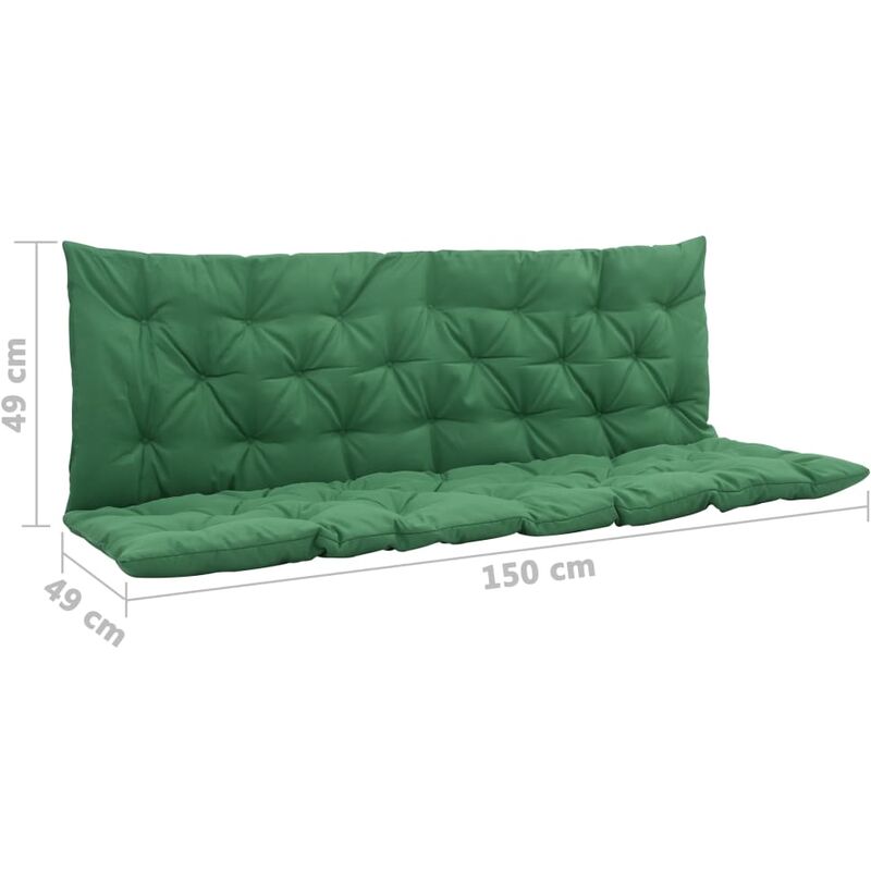 Cojín de balancín para jardín, 150 cm, Verde Verde cojines de repuesto para exterior Muebles de jardín (3