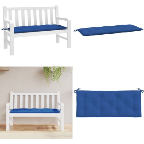 Cojín de banco de jardín tela Oxford azul 120x50x7 cm - Cojín para exteriores - Cojín de tela oxford