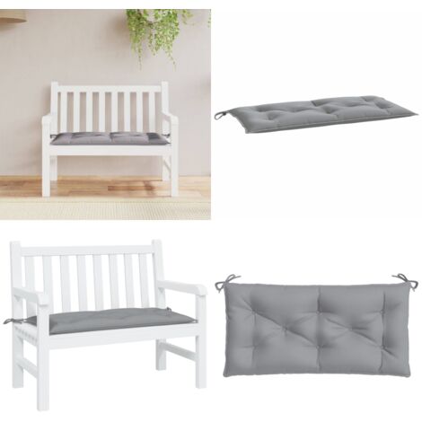 Cojín de banco de jardín tela Oxford gris 110x50x7 cm - Cojín exterior - Cojín de banco