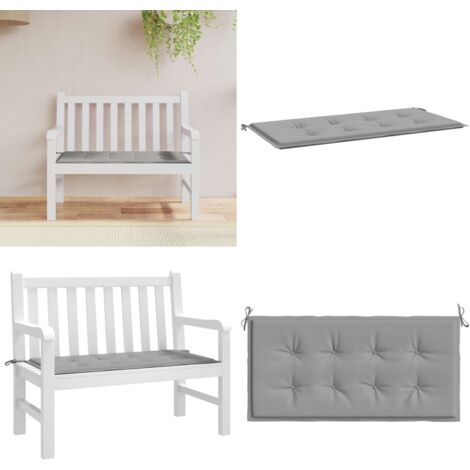 Cojín de banco de jardín tela Oxford gris 120x50x4 cm - Cojín de exterior - Cojín de banco