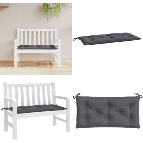 Cojín de banco de jardín tela Oxford gris antracita 110x50x7 cm - Cojín exterior - Cojín de banco