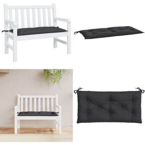 Cojín de banco de jardín tela Oxford negro 100x50x7 cm - Cojín exterior - Cojín para patio