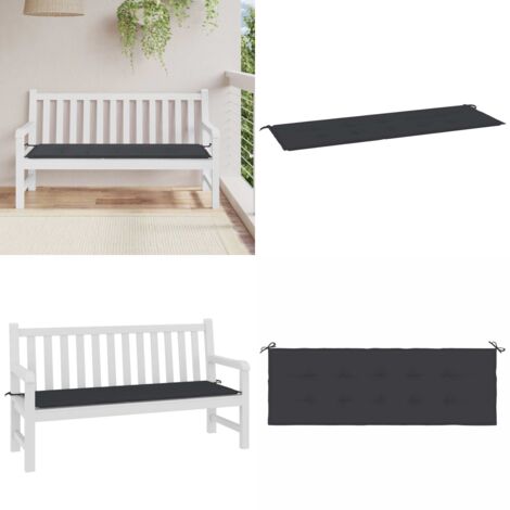 Cojín de banco de jardín tela Oxford negro 150x50x4 cm - Cojín exterior - Cojín de banco