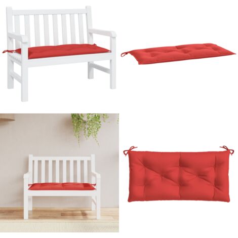 Cojín de banco de jardín tela Oxford rojo 100x50x7 cm - Cojín para exteriores - Cojín para muebles