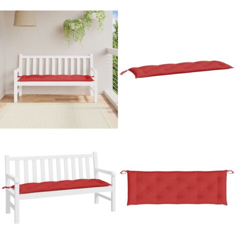 Cojín de banco de jardín tela Oxford rojo 150x50x7 cm - Cojín de exterior - Cojín de banco