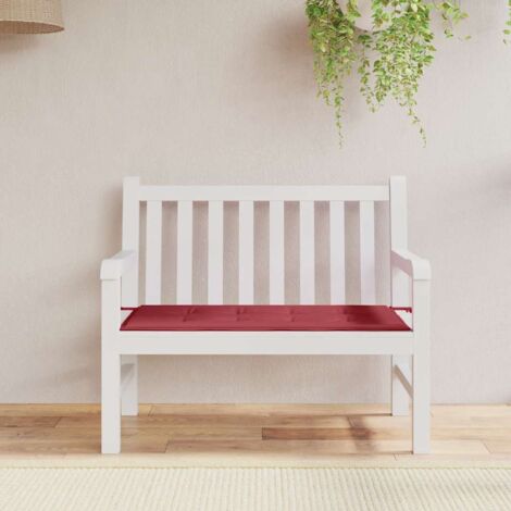 Cojín de banco de jardín tela Oxford rojo tinto 100x50x4 cm