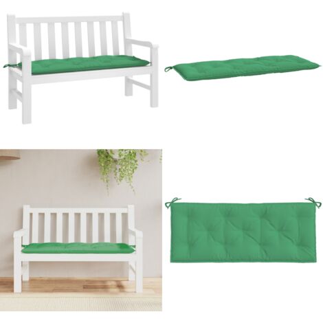 Cojín de banco de jardín tela Oxford verde 120x50x7 cm - Cojín de exterior - Cojín de tela