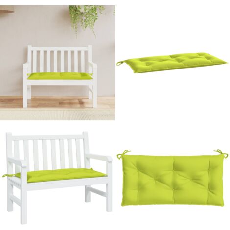 Cojín de banco de jardín tela Oxford verde claro 110x50x7 cm - Cojín de exterior - Cojín de banco