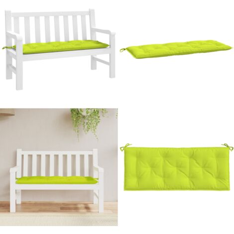 Cojín de banco de jardín tela Oxford verde claro 120x50x7 cm - Cojín para exterior - Cojín para patio