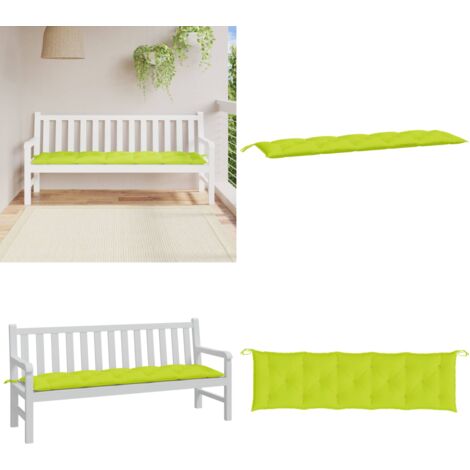 Cojín de banco de jardín tela Oxford verde claro 180x50x7 cm - Cojín de exterior - Cojín de banco