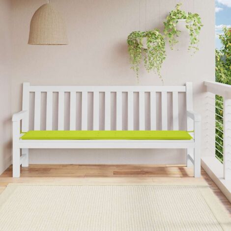 Cojín de banco de jardín tela Oxford verde claro 200x50x4 cm