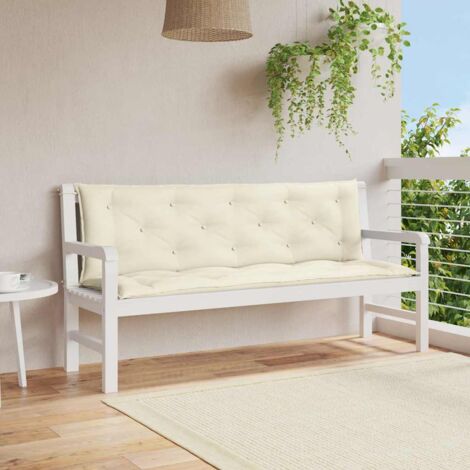 Cojín de banco jardín tela Oxford  crema 150x(50+50)x7 cm