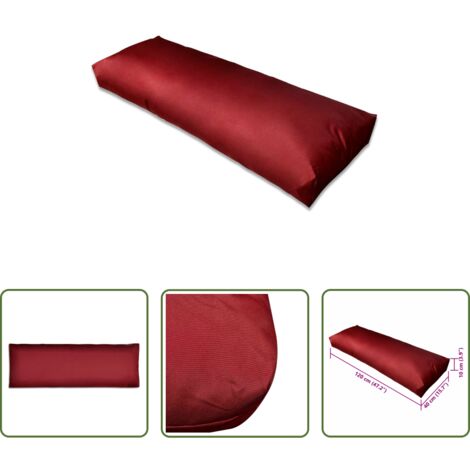 Cojín de brazo -  Cojín de respaldo tapizado rojo vino tinto 120x40x10 cm