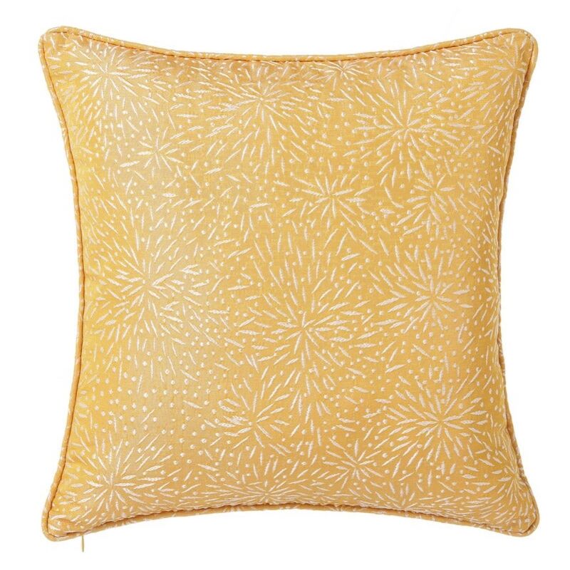 

Cojín de cordón amarillo contemporáneo de poliéster de 45x45 cm