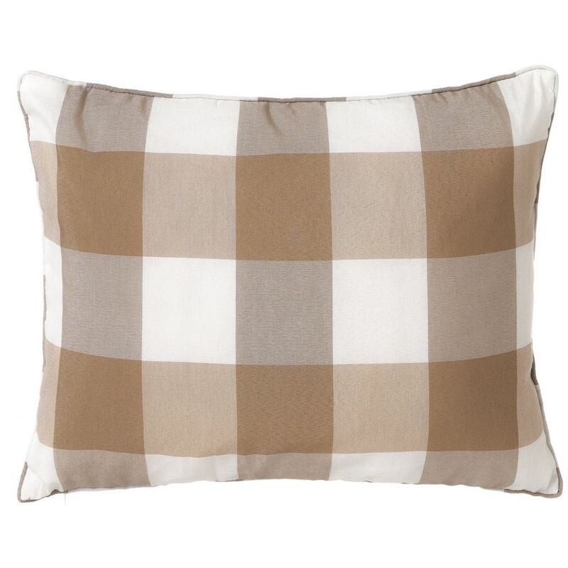 

Cojín de cuadro vichy marrón y blanco de poliéster de 50x35cm