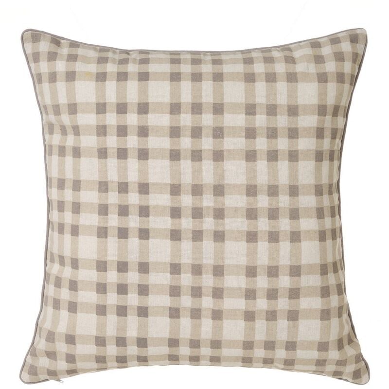 

Cojín de cuadros vichy gris de algodón y poliéster de 45x45cm