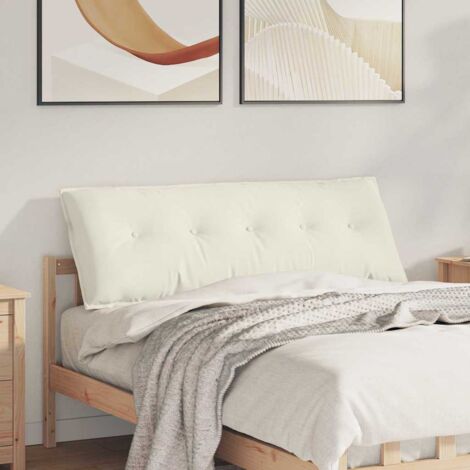 Cojín de Espalda Crema 140 x 50 cm Tela de pana