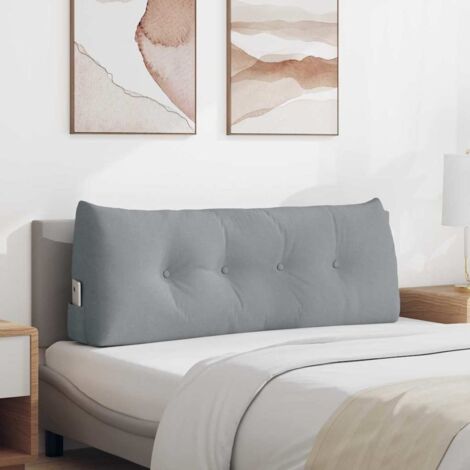 Cojín de Espalda Gris Claro 120 x 24 x 50 cm tela