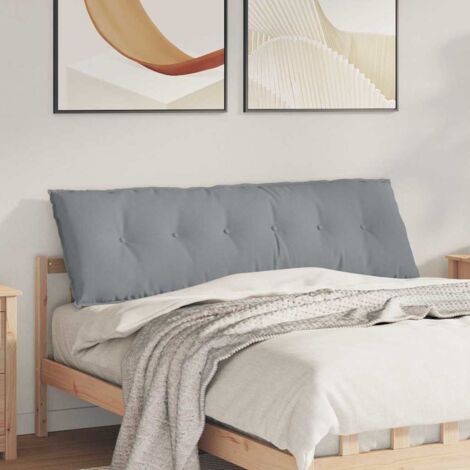 Cojín de Espalda Gris Claro 160 x 19 x 50 cm tela